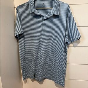 H&M Blue and White Striped Polo Shirt